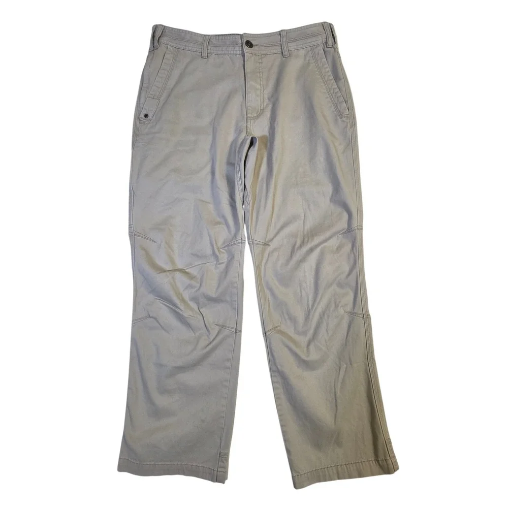 Cabela's Canvas Utility Pants 34x30 Khaki Mens‎ Stretch Outdoor Hiking *READ*